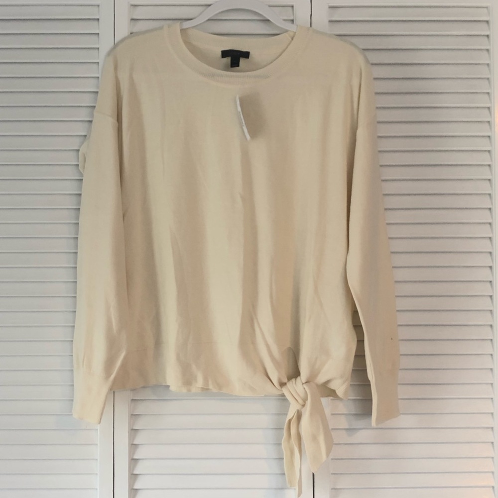 J. Crew Cotton Tie-Front Sweater